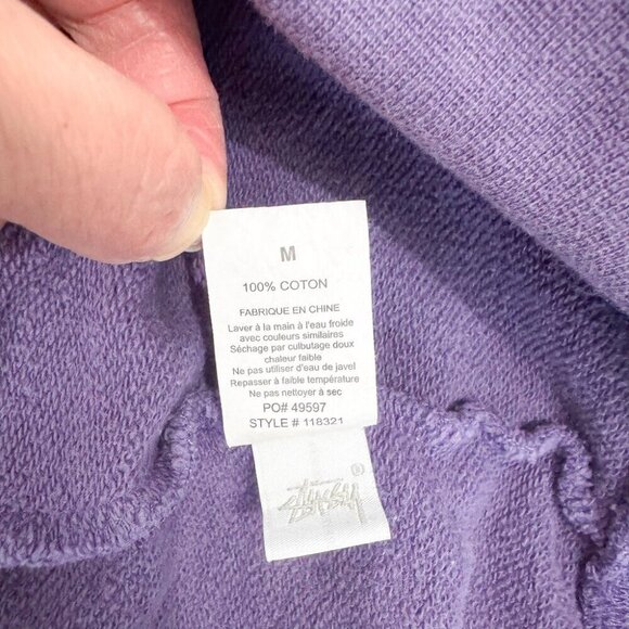 VINTAGE STYLE STUSSY MULTI COLOR BLOCK HOODIE WITH POCKET - Picture 7 of 16